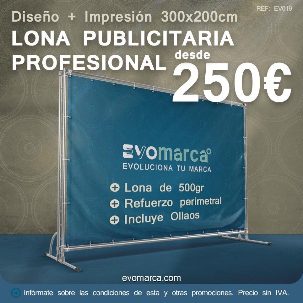 Promoción lona publicitaria profesional desde 250€